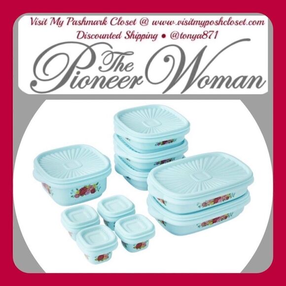 🦋 New 20-Piece Assorted Food Storage Set, Sweet Rose - Picture 1 of 7